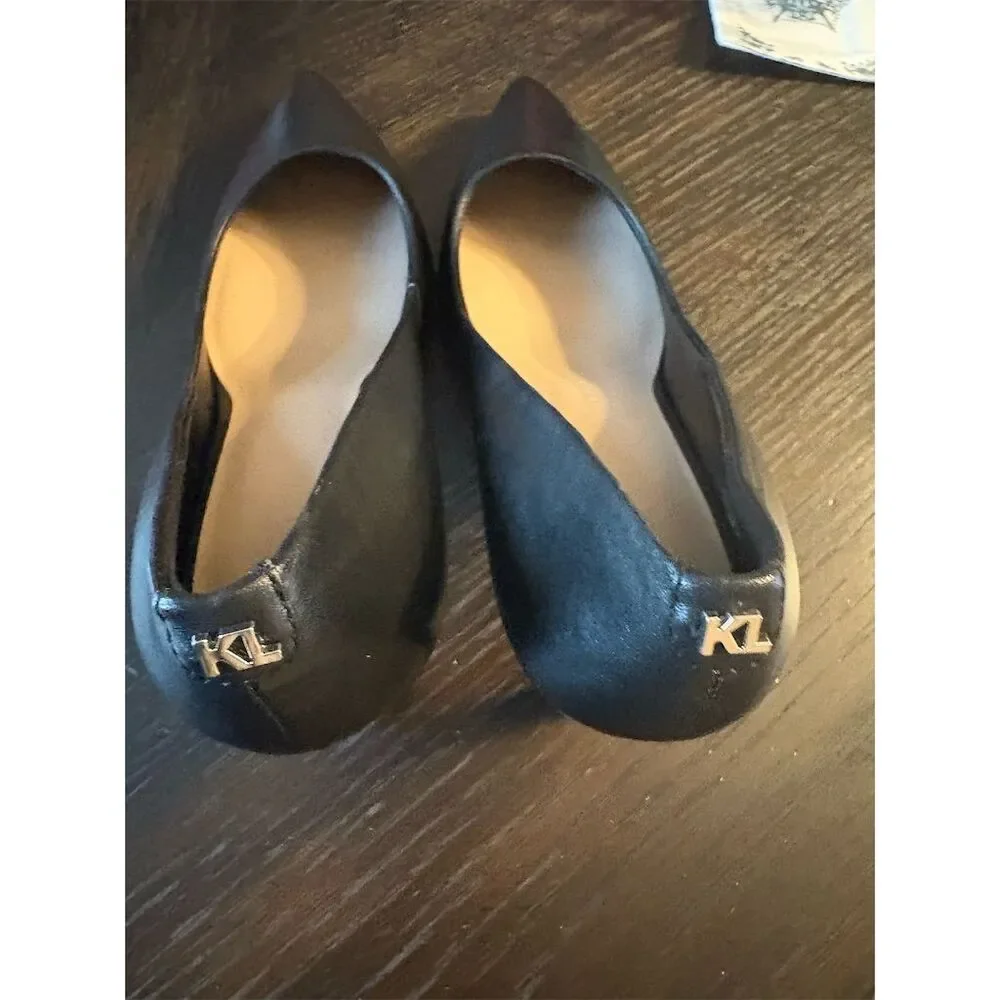 Karl Lagerfeld Women's‎ Black Leather Pointed Toe Pumps Size 8